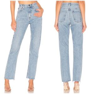 AGOLDE Cherie High Rise Straight Jeans Size 25 in Merit Chic Raw Hem Denim